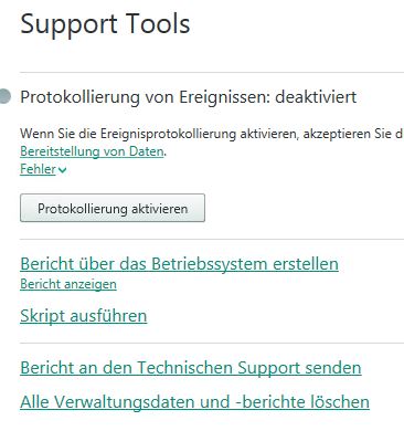 Kaspersky Small Office Security 4.0 Log Einstelllungen