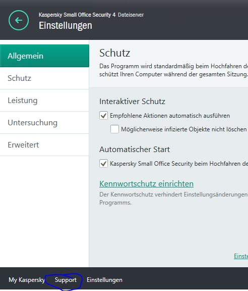 c:\Programmdata\Kaspersky Labs\ Verzeichnis hat sehr viele große Dateien - die Logs löschen hilft nicht. 
Was ist das in Kaspersky Small Office Security ?